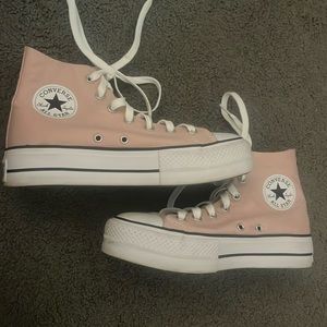 light pink platform converse